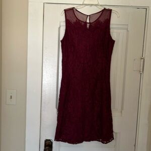 AB studio Lace dress 35 1/2 inches long. Sheer at the top for an elegant look